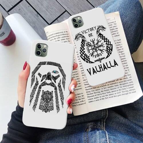 Viking Vegvisir Odin Nordic Phone Case White Candy Color for iPhone 6 7 8 11 12 s mini pro X XS XR MAX Plus