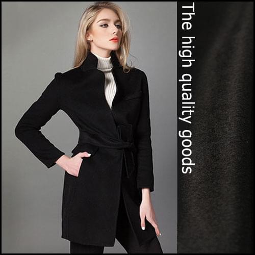 Pure black cashmere clothing fabric short hair thicker autumn and winter coat fabric
