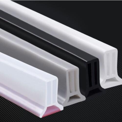 Home sealing strip Bathroom Kitchen Self-adhesive Silicone Rubber Shower Barrier Water Stopper Wet and dry separation 50-160cm
