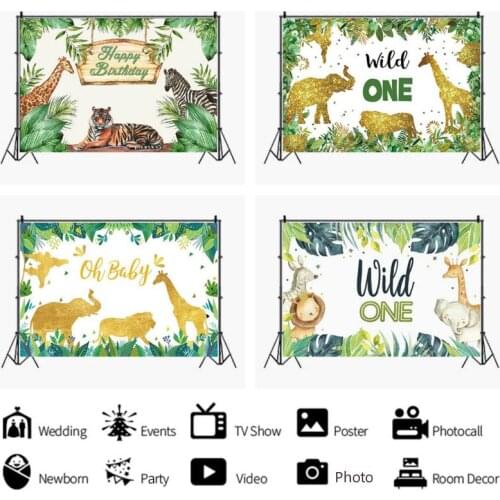 Spring Rain Forest Animal Background Baby Birthday Party Decoration Photography Studio Photo Children Room Ornament Backdrop