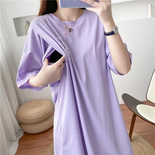 Rainbow Bear Print Nursing Derss Maternity Summer Top For Women Breastfeeding Dresses Direct Selling Maternity Clothes 9094