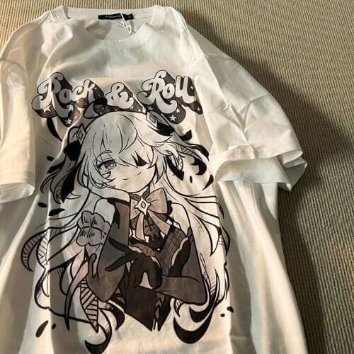 2021 summer new Korean version of loose short-sleeved T-shirt female students Japanese two-dimensional anime top ins tide