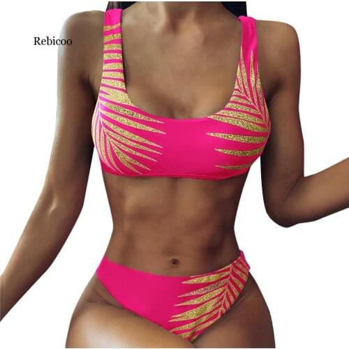 Best Selling Split Underwear Set Women Sexy Printing Push-Up Padded Biquini Tankini Sports Bathing Suit For Bather Traje de bao
