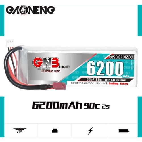 Gaoneng GNB 6200mAh 2S 7.4V 90C/180C Lipo Battery With XT60 EC5 XT90S Plug For RC Aircraft Airplane RC Car Boat Parts