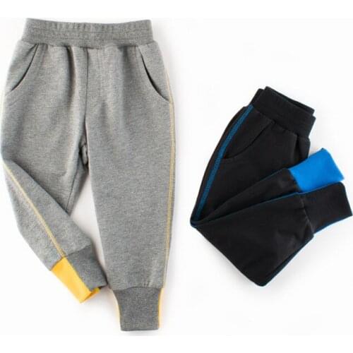 Fashion 2021 New Spring&Autumn Boys Kids Childrens Cotton Pure Color Contrast color Cute Sweatpants Boy Trousers Baby Clothes