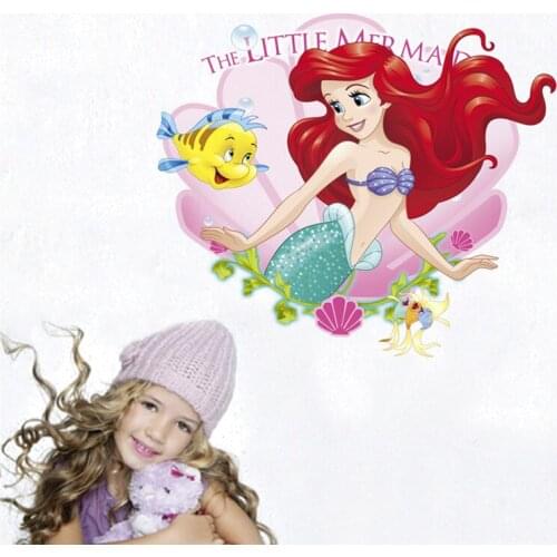 Cartoon Underwater Fish Bubble princess Wall Sticker For Kids Rooms Nursery Bathroom Home Decor Wall Decal