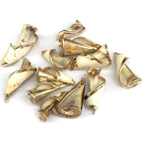 New 5PC Natural Shell Pendant Triangle Conch Seashell Charms Pendants for Jewelry Making DIY Necklace Earrings Accessories Gift