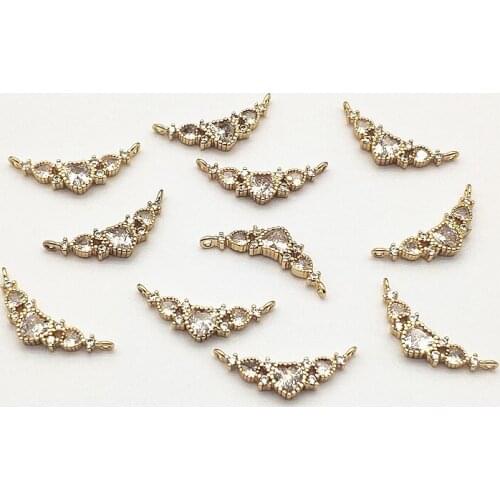 New Arrival! 10x25mm 50pcs Cubic Zirconia Heart Connectors for Handmade Necklace/Earring DIY Parts,Jewelry Accessories Findings