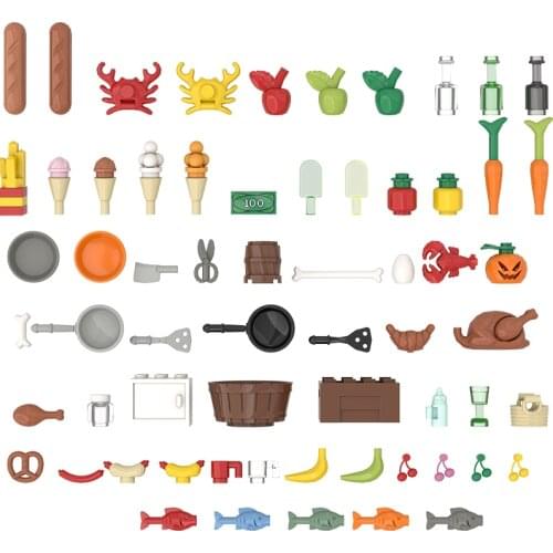 Bulk&Wholesale Fruit Food Building Blocks Compatible Major Brand Kids Toys Early Learning Education Gifts