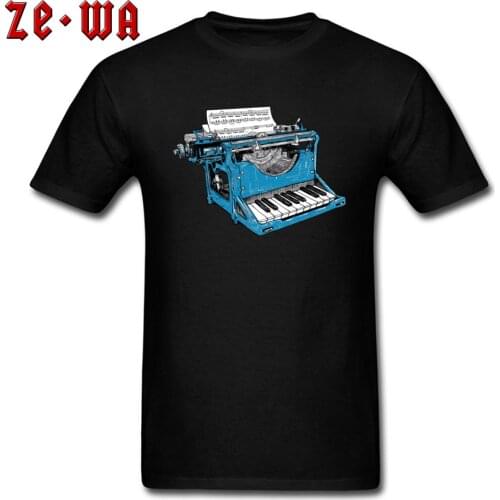Piano Score Staff Music Machine T Shirts Mens Vintage Style Fashion Short Sleeve Print Tee Shirt Homme Camisetas T-Shirts Men