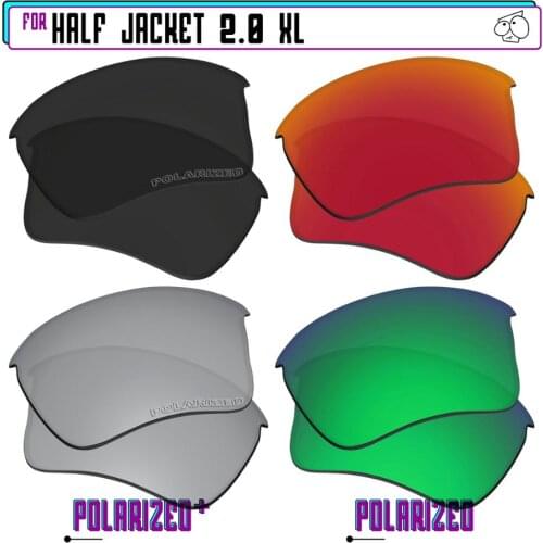 EZReplace Polarized Replacement Lenses for - Oakley Half Jacket 2.0 XL Sunglasses - BkSrP Plus-RedGreenP