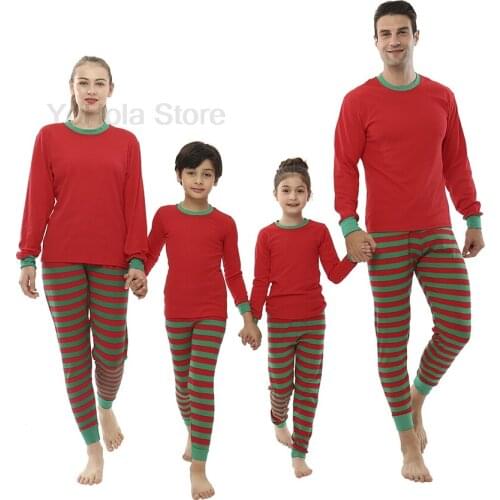 Christmas Father Mother Children Sleepwear Tops+Pants Family Matching Clothes Cotton Pajamas Set Mommy and Me Xmas Outfits
