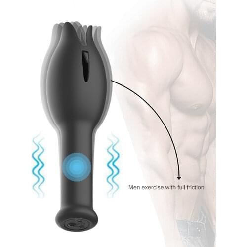 Penis Stimulator Delay Stamina Trainer Male Masturbator Vibrator Oral Climax Glan Massager Male Aircraft Cup Sex Toys for Men