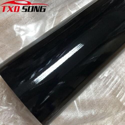 Ultra Gloss Piano black Car Vinyl Wrap Film Sticker Glossy Black Self Adhesive Vinyl Bubble Free Console Computer Laptop Skin