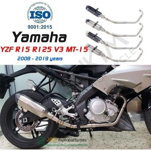 Motorcycle Full Exhaust Escape System Modifed Middle Link Pipe Slip-On For yamaha YZF R15 MT15 MT 15 125 V3 R125 2008-2019