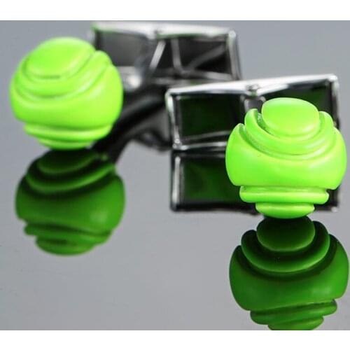 High quality mens Cufflinks new fashion fashion jewelry Green Tennis Cufflinks mens business shirt suit button pin gift