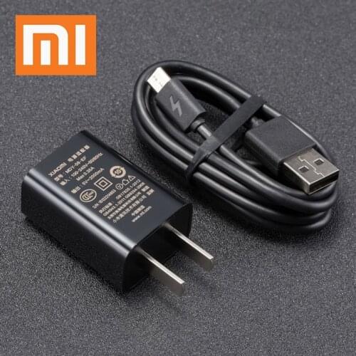 Xiaomi Charger 5V2A US Plug Power Adapter Micro USB Data Cable for Xiaomi Mi 2 3 4 4s Redmi 5 plus 4 5A 6 4X Note 5 5A 4 4X 4A 3