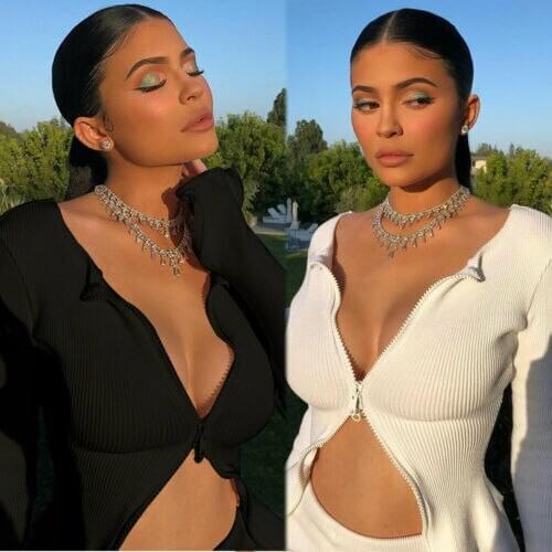 Women Casual Long Sleeve Cardigan, Knitted Front Double Zipper Sweater Solid Color Slim Fit Coat Tops y2k grunge vintage clothes