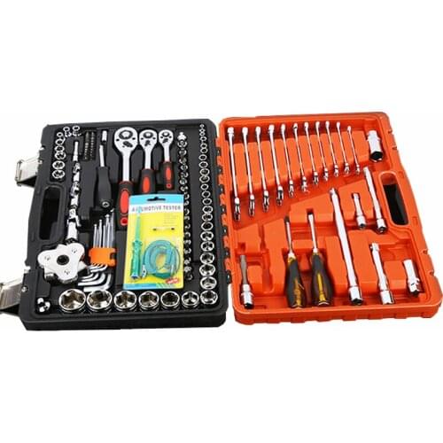 121pcs/set Industrial Car Repair Tools Set Auto Repair Hand Tool 1/4'' 3/8'' 1/2'' DR. SOCKRT&Bit Set Socket Wrench Screwdriver