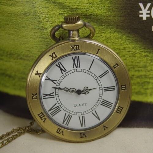 2017 watch fashion necklace hot sale new men women lady roman bronze quartz Pocket Watch Antique chain dr who time wp047
