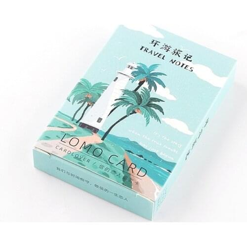 28 Pcs/Set 52*80mm Creative Travel Notes Lomo Card DIY Hand Painted Mini Postcard Birthday Gift Card Message Card