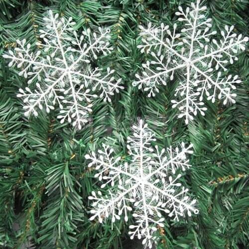 30 Pieces Snowflake Model Christmas Holiday White Shining Snowflake Home Hanging Window Decor Xmas Tree Party Festival Ornaments