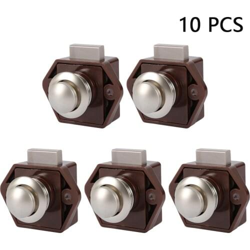 5/10pcs Camper Car Push Lock Diameter 20mm RV Caravan Boat Motor Home Cabinet Drawer Latch Button Locks For Furniture Hardware