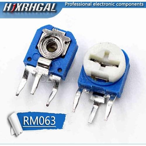 50pcs RM063 RM-063 100 200 500 1K 2K 5K 10K 20K 50K 100K 200K 500K 1M ohm Trimpot Trimmer Potentiometer variable resistor