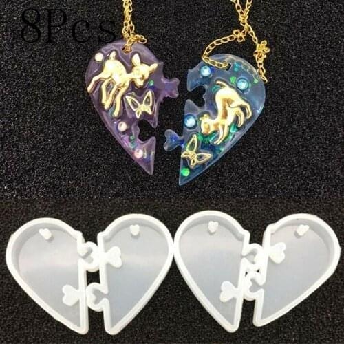 5 X 2.5cm Heart Locks For Lovers Couples Pendant Liquid Silicone Mold DIY Couples Necklace Pendant Jewelry Maing Tools JU0118