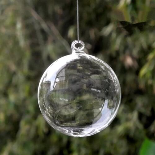 Diameter=10cm 8pcs/pack Christmas Ball Transparent Glass Globe Hotel School Window Wedding Decoration Glass Ball Christmas Day
