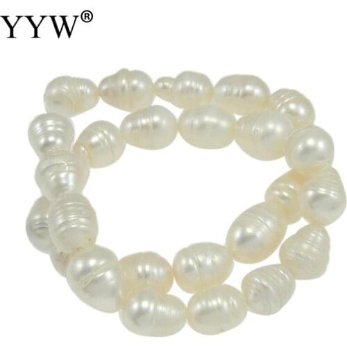 Natural Freshwater Pearl Beads High Quality 11-12mm Rice Shape Punch Loose Beads For Diy Elegant Necklace Bracelet Jewelry Make