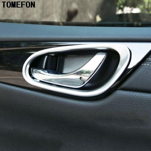For Nissan Tiida Pulsar C13 2014 2015 2016 ABS Chrome Matte Interior Door Handle Bowl Protecting Cover Trim Car Styling 4Pcs