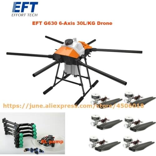 EFT GX Serial G630 Six-axis30L 30KG Agricultural Spray Drone with Hobbywing X9 PLUS Power System