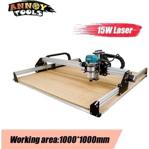 CNC 1500*1000MM Working Area with 15W Laser module 700W Trimmer Milling and Engraving Machine CNC Routerfor wood, plastic
