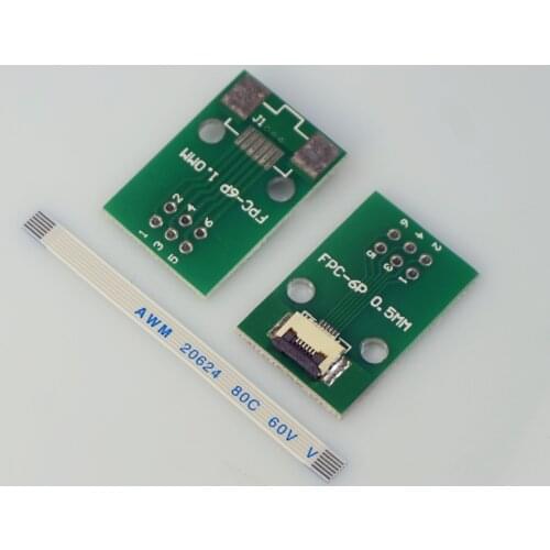 2 Sets FFC FPC Cable 6 Pin 0.5mm Pitch to 2.54 mm through hole DIP PCB Adapter 50 60 100 120 150 200 500 mm Same Contact Sides