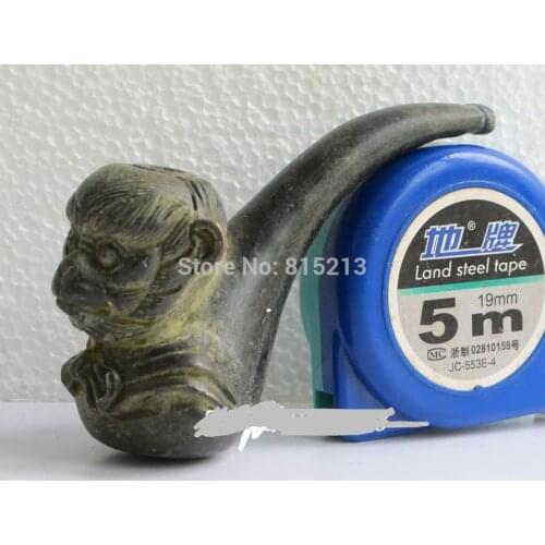 Bi00763 Small china folk bronze carve likable Sun Wukong monkey king tobacco pipe statue