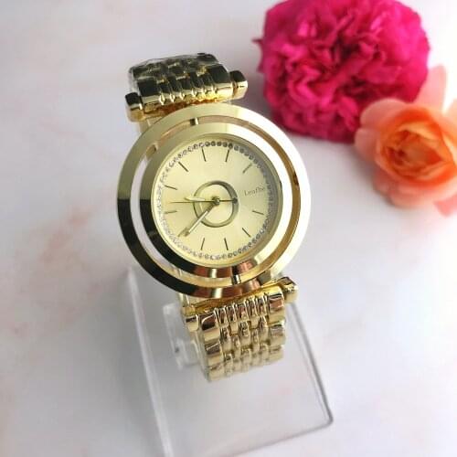 Fashion Quartz Watch Gold Silver Rose Strip Nail Style Stainless Steel Butterfly Buckle Womens Watches Gift First Choice