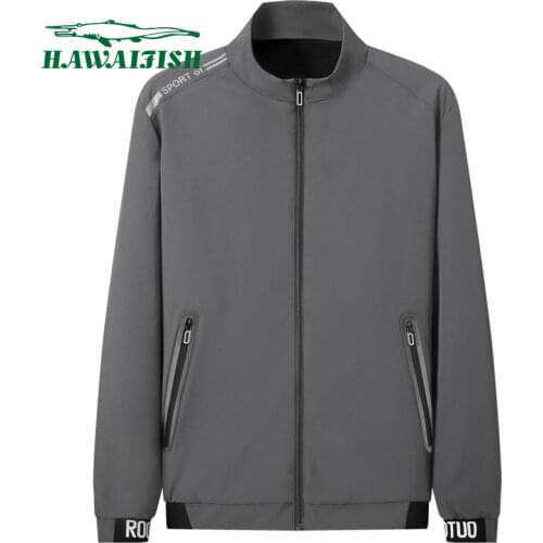 Hawaifish brand Mens jackets spring and autumn stand up collar baseball coat high quality student casual casacas para hombre