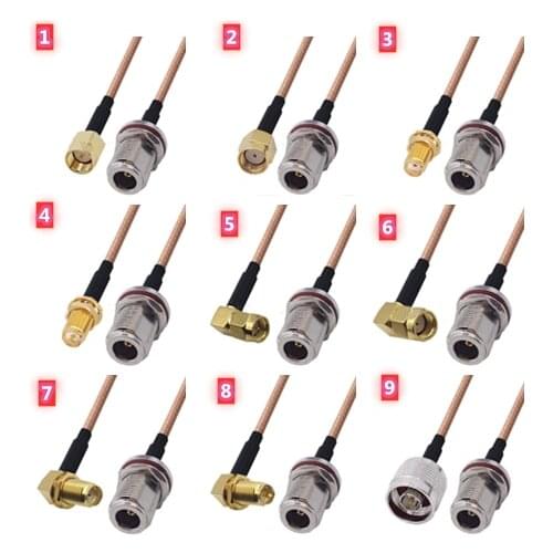 N Female Bulkhead To RP-SMA/SMA Male Plug& Female Jack connector RG316 Pigtail Cable RF Coaxial Cables RG316 Jumper Cable