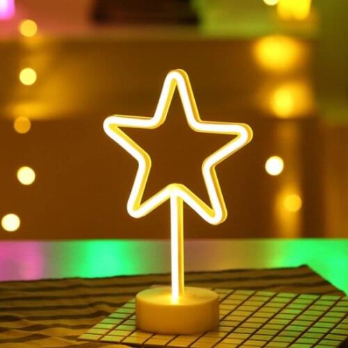 Neon Luminous Star Table Night Lamp Usb + battery