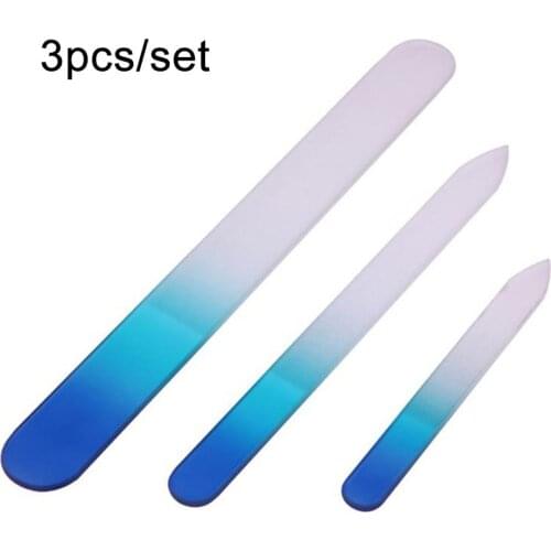 3PCS/Set Different Sizes Nail Filer Buffer Crystal Glass Nail File Manicure Device Nail Sanding Polishing Buffing Tool