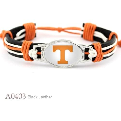 Drop Shipping Letter T W G Charm Genuine Adjustable Leather Bracelet Wristband Cuff 18*25mm Brown Leather Charm Jewelry