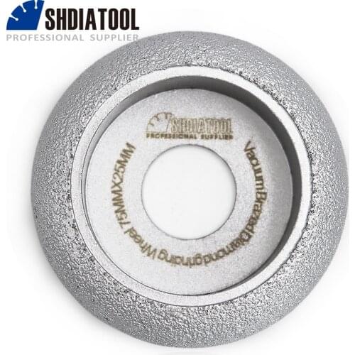 SHDIATOOL 75mmx10MM Vacuum Brazed Diamond Convex grinding wheel grinding on marble, granite , quartz ,artificial stone