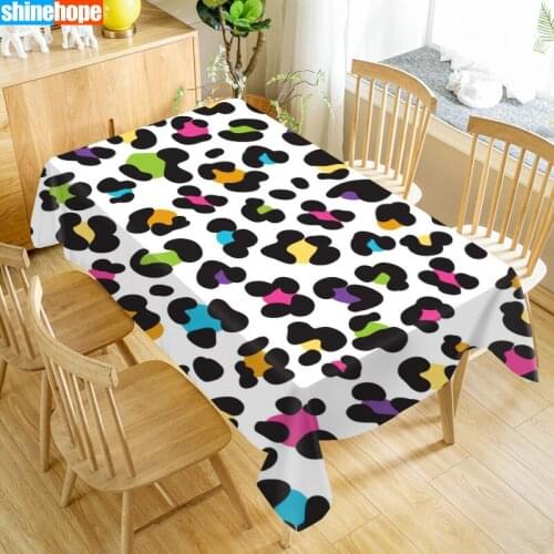 Leopard Print Cheetah Art Table Cloth Oxford Print Waterproof Oilproof Home Rectangular Party Table Cover 100X140cm/140X250cm