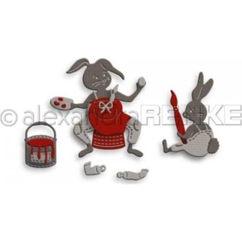 CH 2021 New Arrival Rabbit painting Stitched Metal Cutting Die DIY Scrapbooking Craft Embossing Making Stencil Template