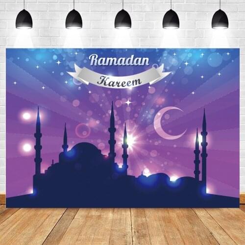Yeele Background Photography Ramadan Kareem Eid Mubarak Moon Dreamy Starry Sky Muslim Building Backdrop Photocall Photo Studio