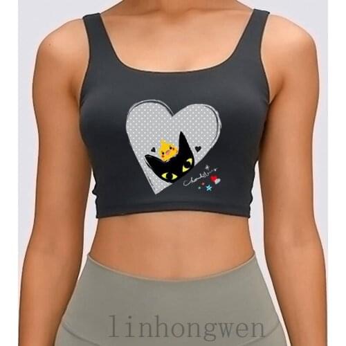 Black Cat Cockatiel Hearts Vest Create Singlets Summer Sleeveless Tank Top Quirky Fitness New Style Anlarach Novelty