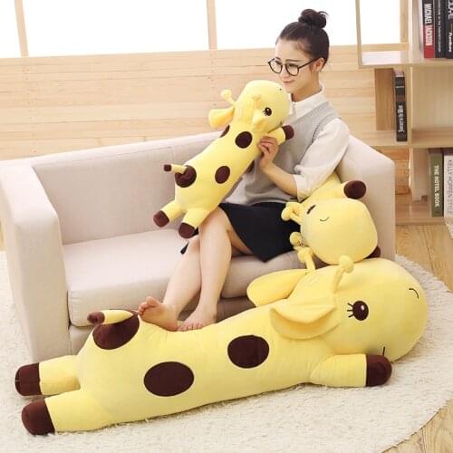 1pc Big Kawaii Giraffe Plush Toys Soft Stuffed Cartoon Animal Deer Dolls Sofa Decoration Baby Kids Birthday Christmas Gifts