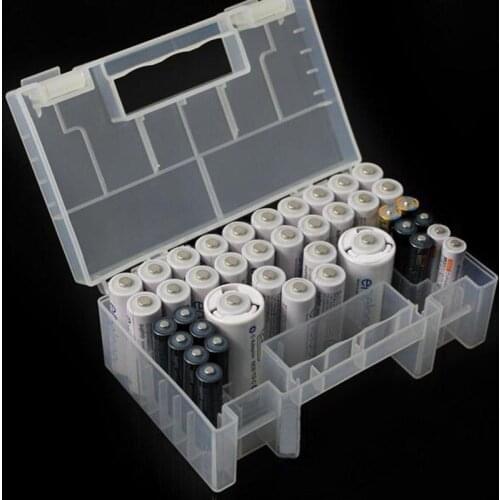 1pc Portable Batteries Case Clear White Hard Plastic Battery Healthy Storage Box Holder Organiser for AA/AAA Battery