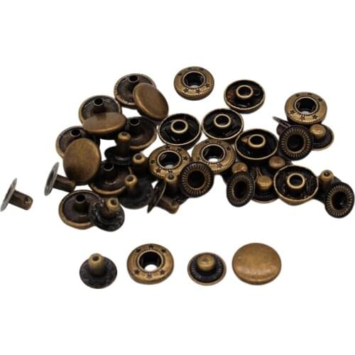 10pcs Copper Snap Buttons Heavy Duty Popper Press Studs Button DIY Crafts Supply